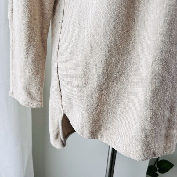 Michael Kors Beige Earthy Cozy Long Sleeve Blouse - Size Large - Picture 3 of 7
